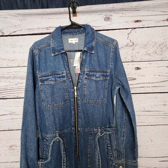 Sunset & Spring Long Sleeve Denim Boilersuit Jumpsuit Medium NWT - Picture 4 of 7